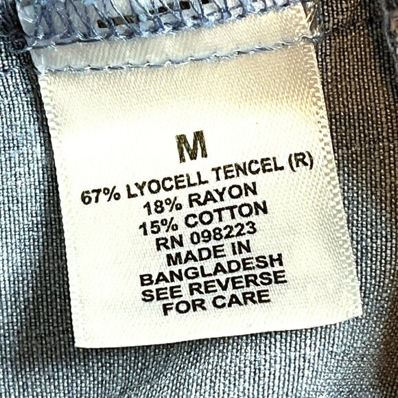 Magellan Outdoors Womens Chambray Pearl Snap Shirt sz M Ranch Western Rodeo - Picture 5 of 9